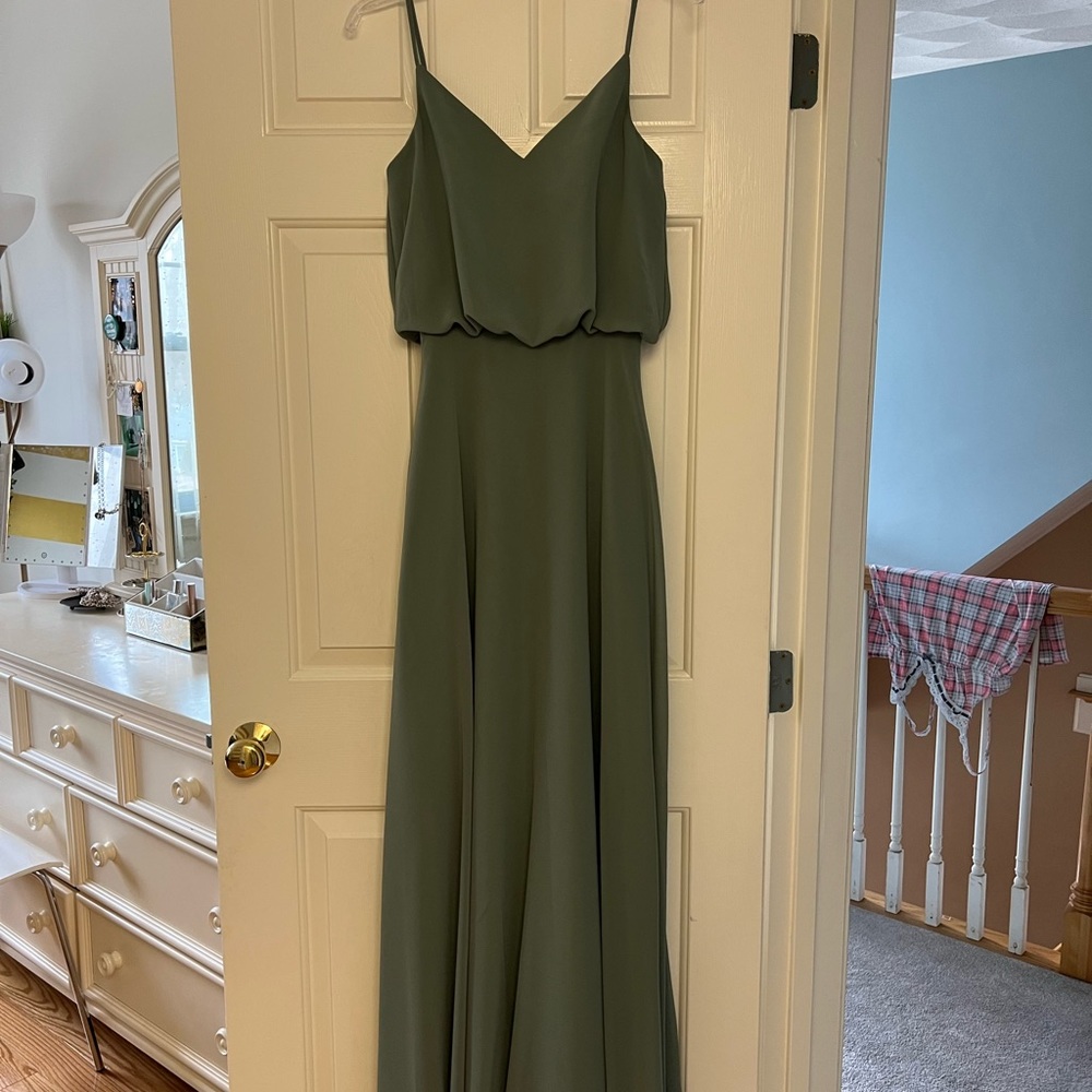 Beautiful evergreen bridesmaid/prom dress